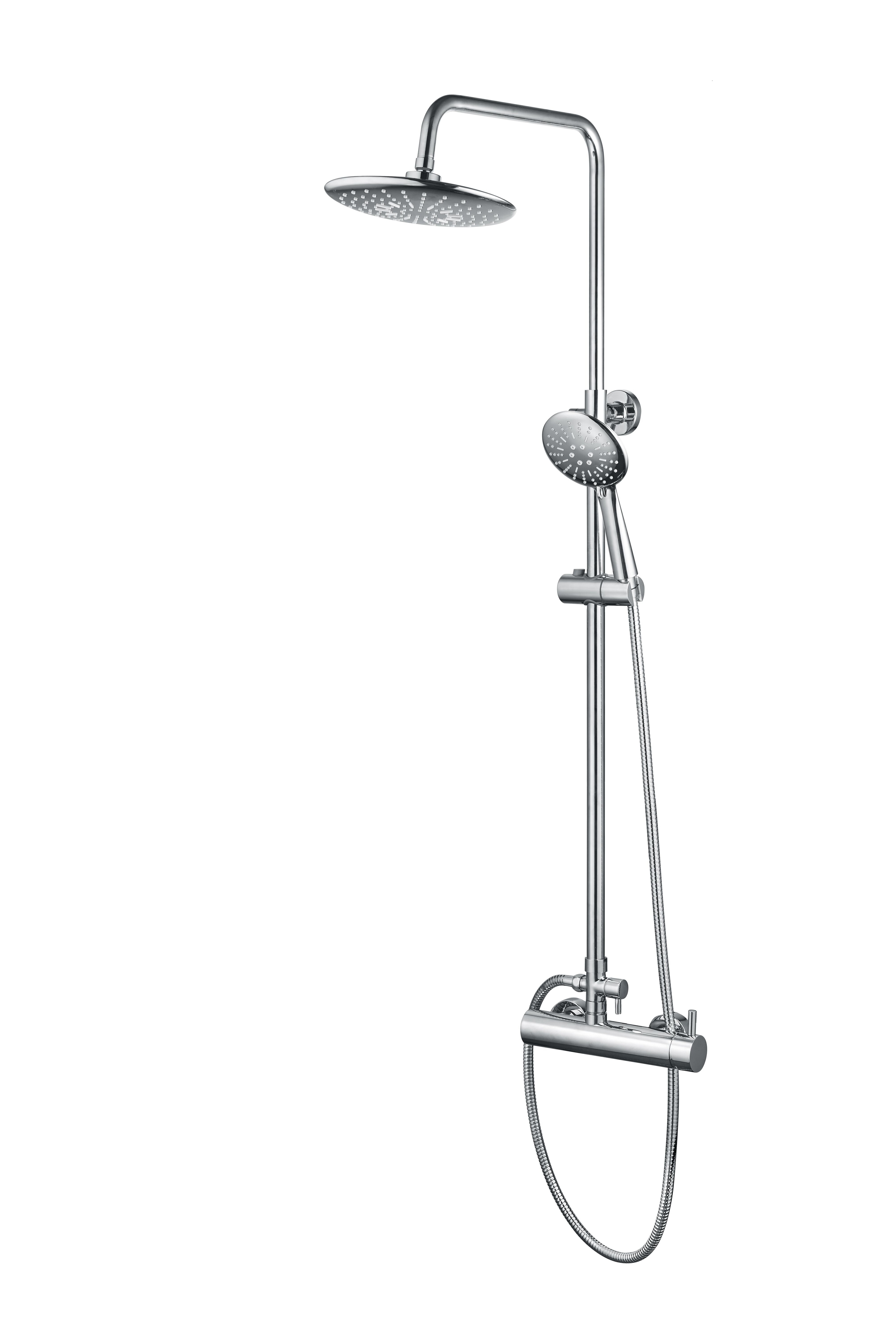 high quality thermostatic bathroom faucet with rain head shower and hand shower for shower mixer set