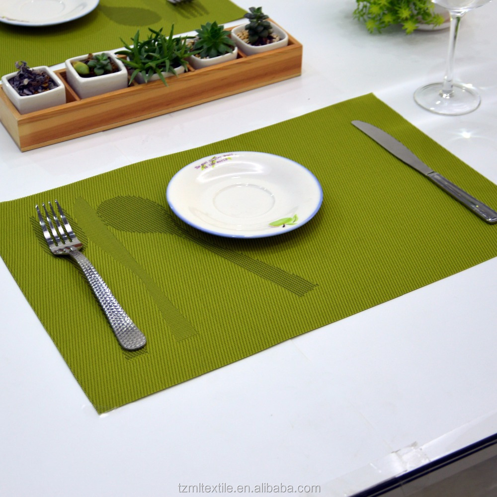 Stock Promotion Cheap Eco-Friendly Plastic Place Mat For Restaurant ,Rectangle PVC Table Heated Placemats Multicolor Choice