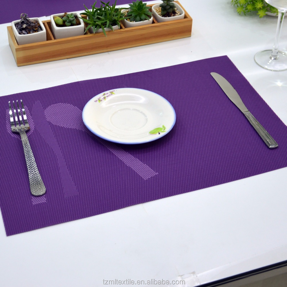 Stock Promotion Cheap Eco-Friendly Plastic Place Mat For Restaurant ,Rectangle PVC Table Heated Placemats Multicolor Choice