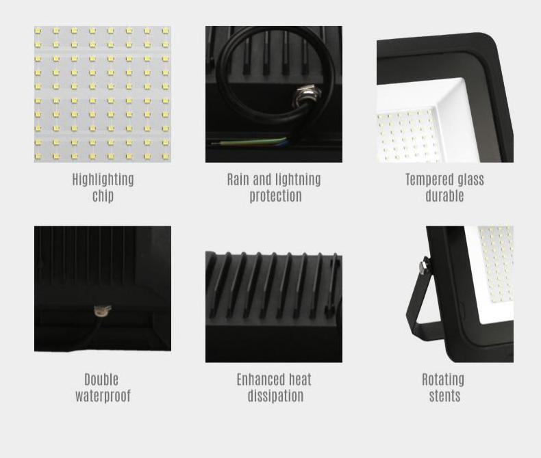 High Brightness competitive 2022 50W Led Reflector Rechargeable landscape Solar Floodlight 50w