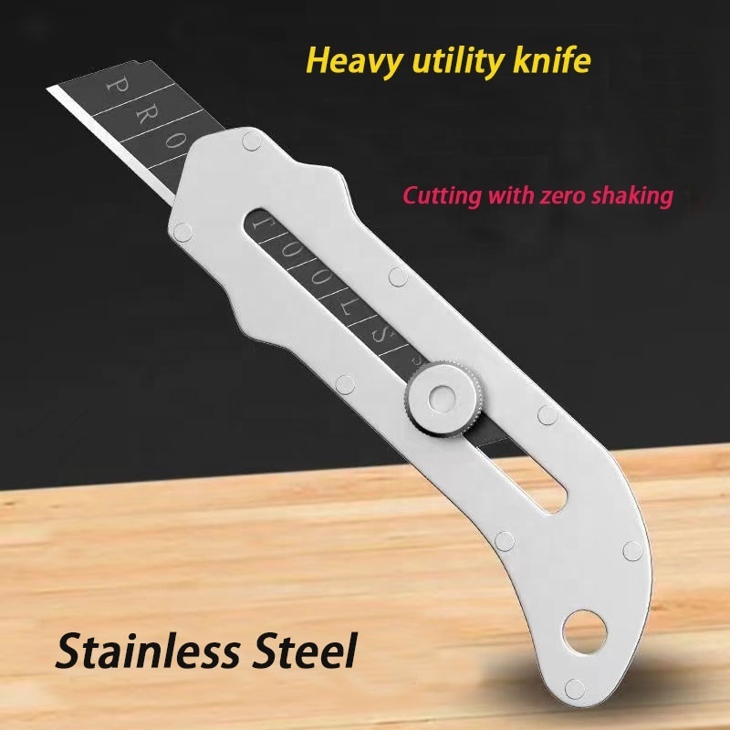 304 Heavy duty stainless steel thickened universal utility knife Full steel knife stand supports custom LOG