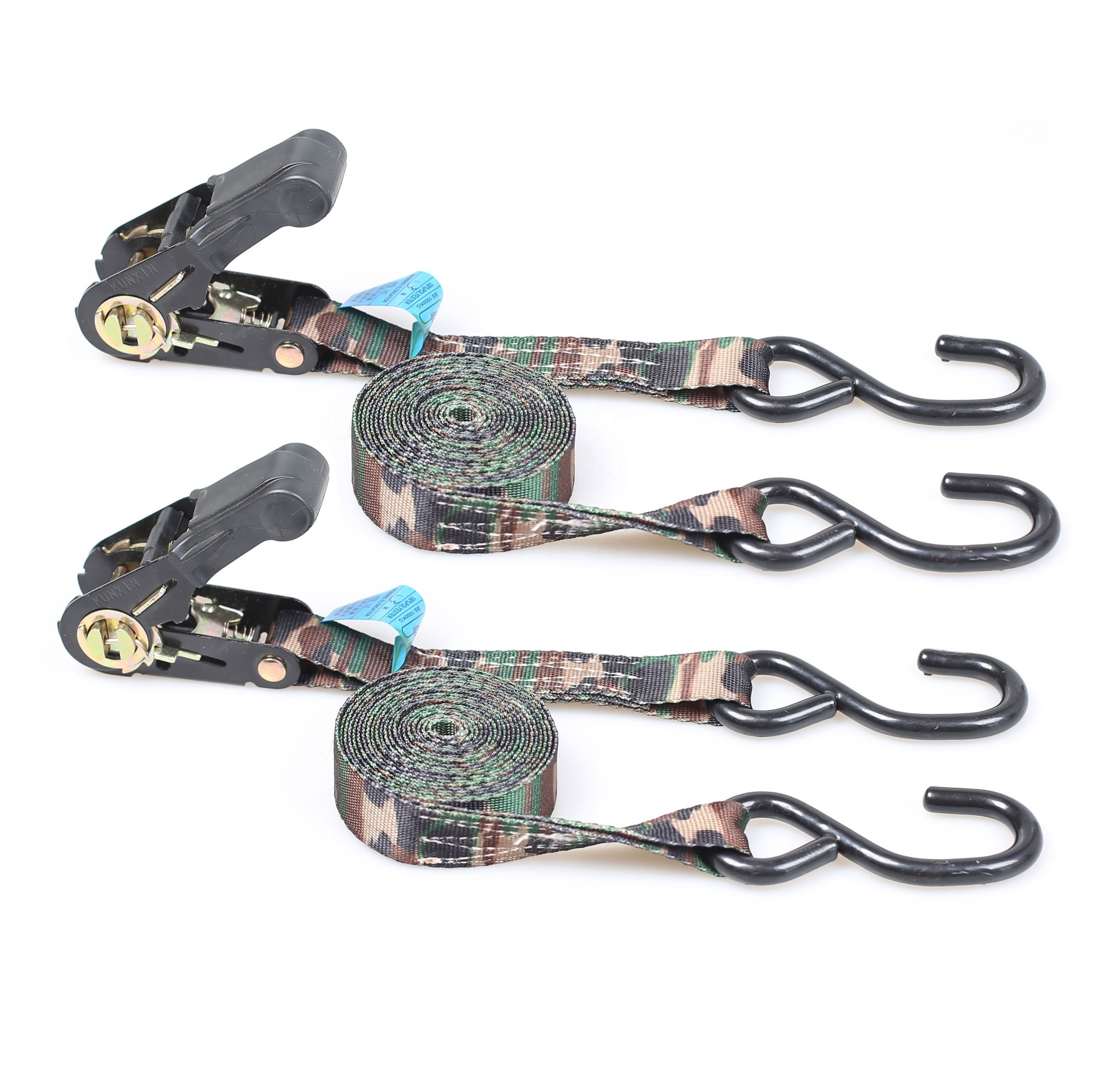 1inch 25mm Manufacture Directly Ratchet Tie Down Strap With S Hook Motorcycle Tie Down Straps