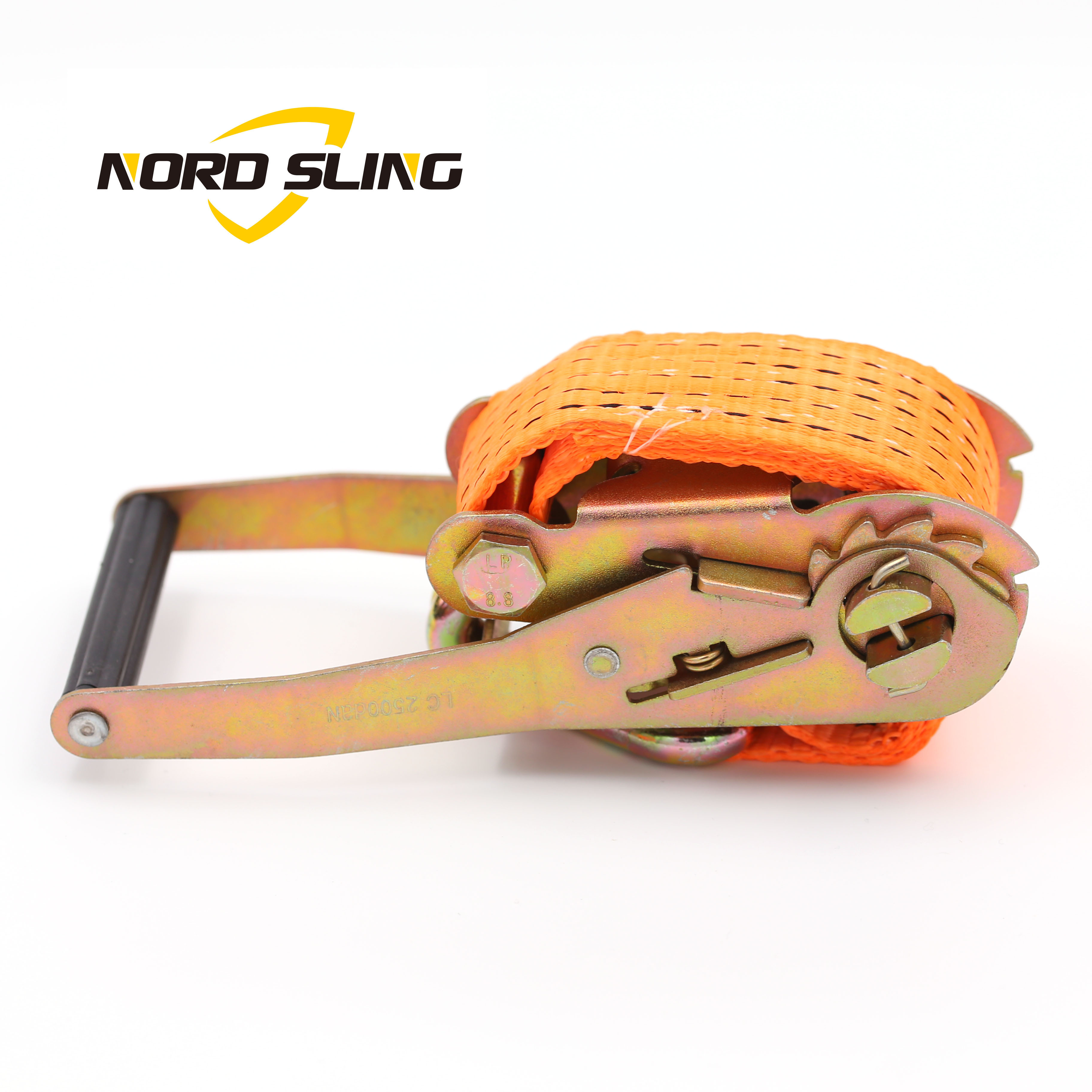 high quality custom logo 2 inch  5 cm 5 ton Polyester belt auto retractable ratchet tie down strap