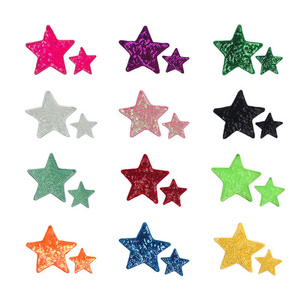 NEW  iron on shiny high quality merrow star sequin embroidery patch