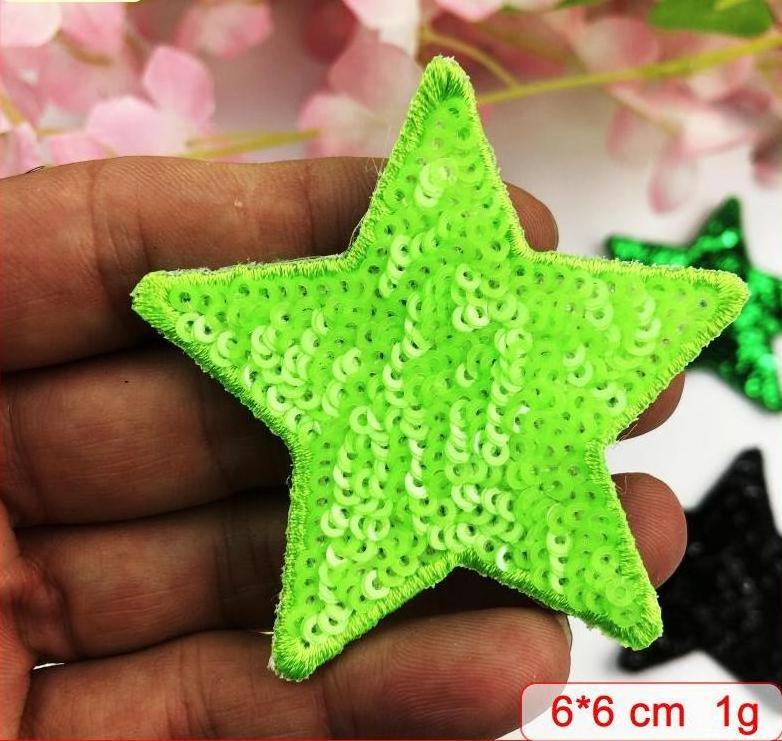 NEW  iron on shiny high quality merrow star sequin embroidery patch