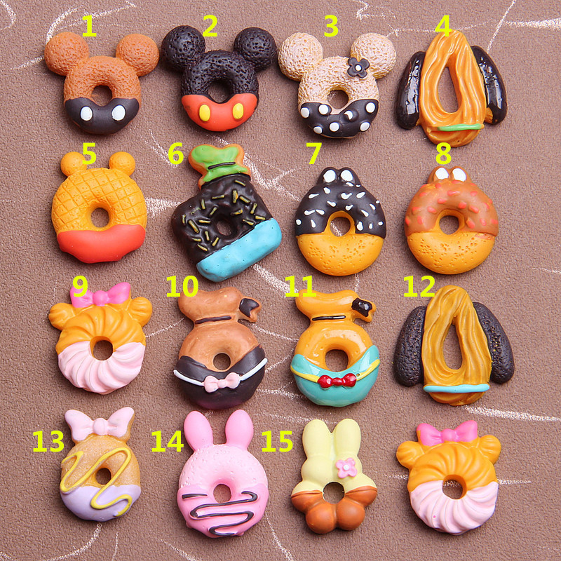 NODA New slime charms kawaii simulation cartoon modelling donut  Resin Charms for DIY hair bow