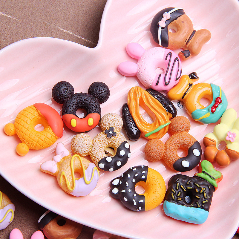 NODA New slime charms kawaii simulation cartoon modelling donut  Resin Charms for DIY hair bow