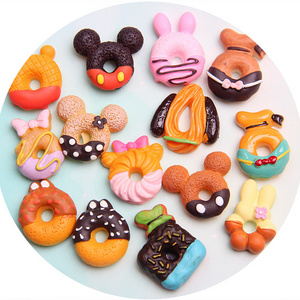 NODA New slime charms kawaii simulation cartoon modelling donut  Resin Charms for DIY hair bow