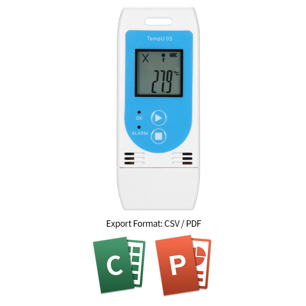 Tzone TempU03 Multi-use PDF Temperature and Humidity Data Logger USB Refrigerator Control