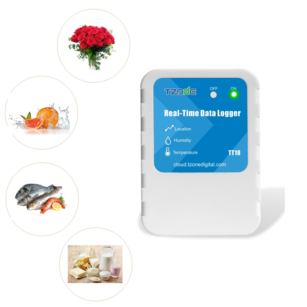 Mini Real Time Shipping Tracking Wireless Disposable High Temperature Data Logger Temperature Humidity