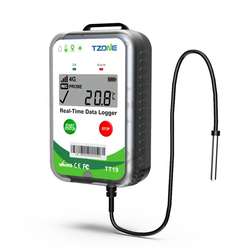 Tzone multifunction smart data logger tt19ex temperature and humidity gps tracker with temperature sensor