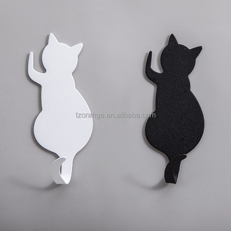 Creative Self-adhesive Hooks Cat Pattern Hooks Hanging Holder for Kitchen Wall Clothes Towel Racks Key Hooks