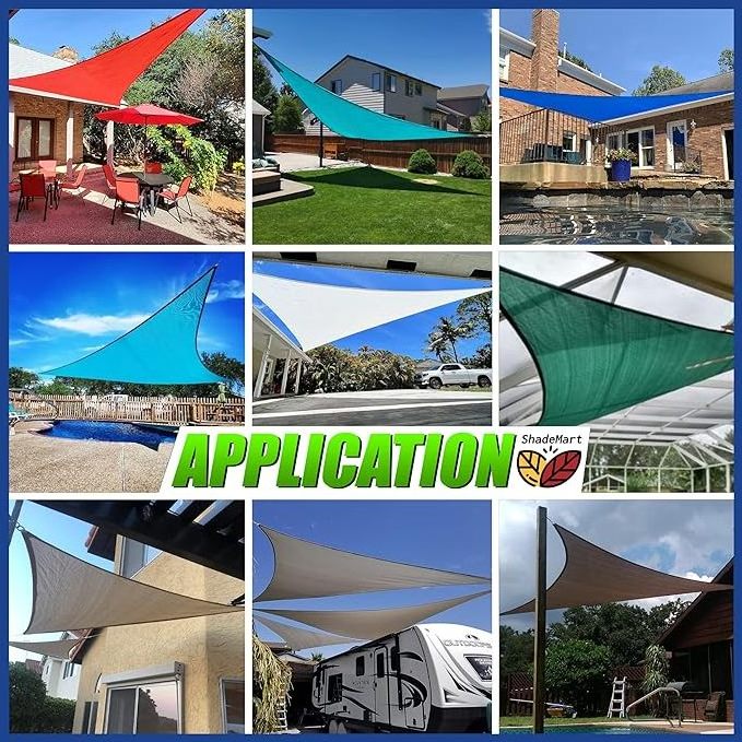 Sun Shade Sail 12x16FT Rectangle Shade Canopy Outdoor Shade Cover for Patio Backyard Deck Garden