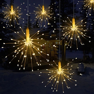 Wholesale DIY Shape LED Hanging Firework String Lights Remote Control Battery Powered Christmas Holiday Fairy Decoration Parties