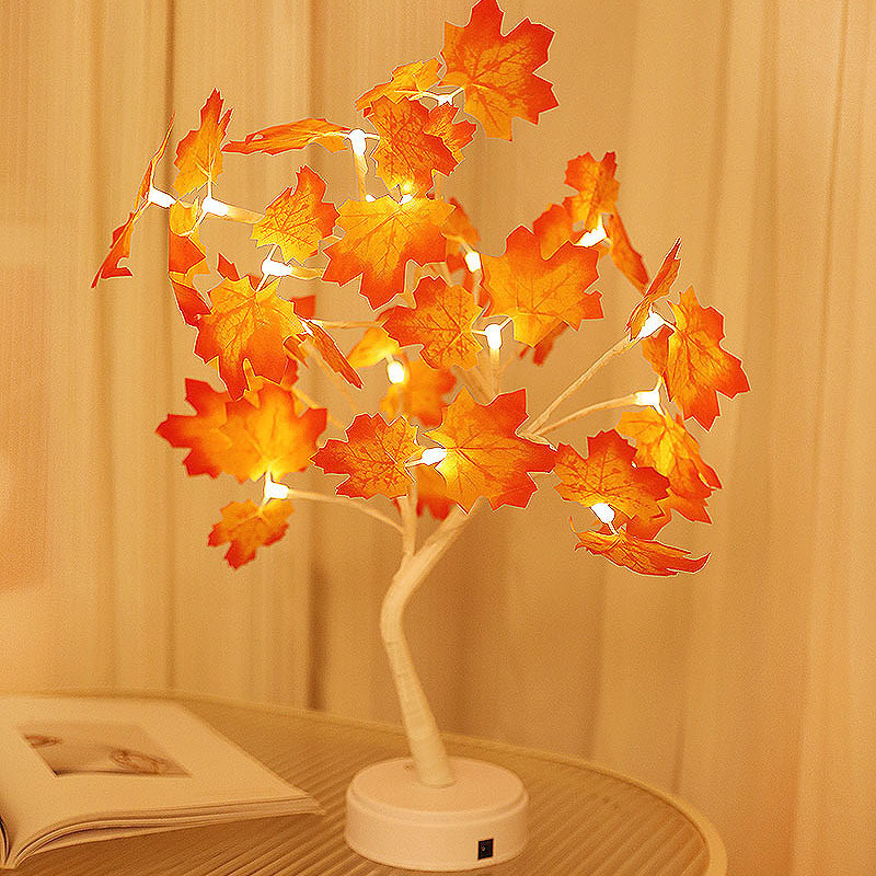 USB Battery-Powered LED Charming Maple Tree Lights Maple Leaves Night Light Wedding Bedroom Bonsai Tree Valentine Decoration