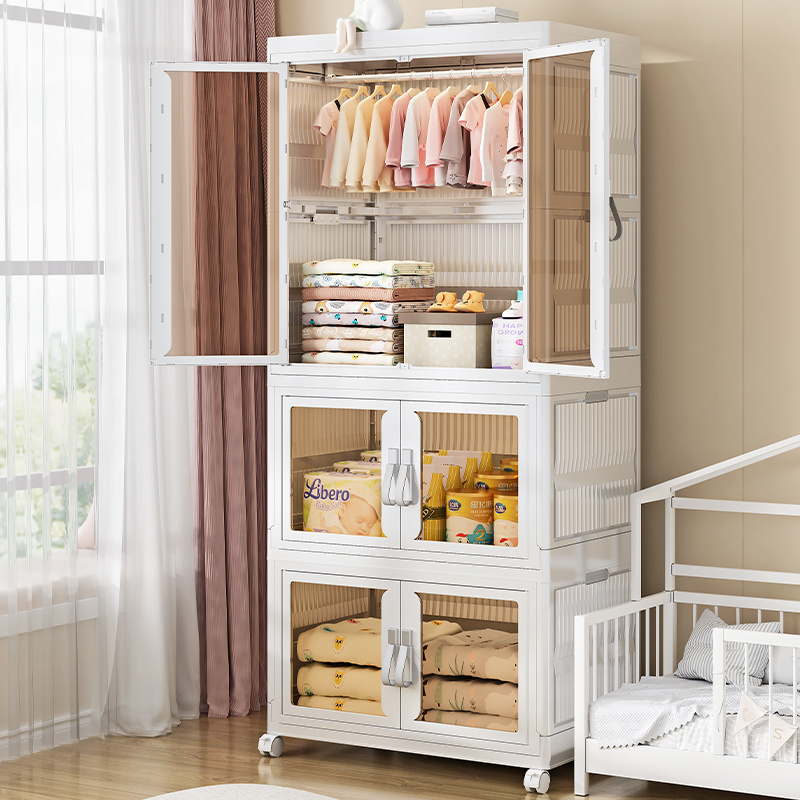 Stackable Shelf Plastic Closet Storage Cubes With Handles Foldable Shoe Rack Pull Out Drawer Cabinet Organizer