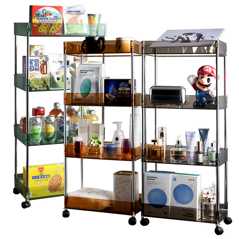 Narrow Space Storage Organizer Shelving Rolling Utility Removable Rack Trolley Storage Shelf Cart