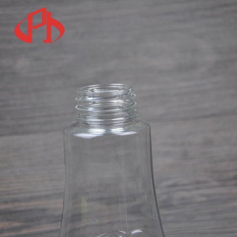 wholesale 20oz PET Clear thin plastic lemonade beverage bottle with screw crown cap