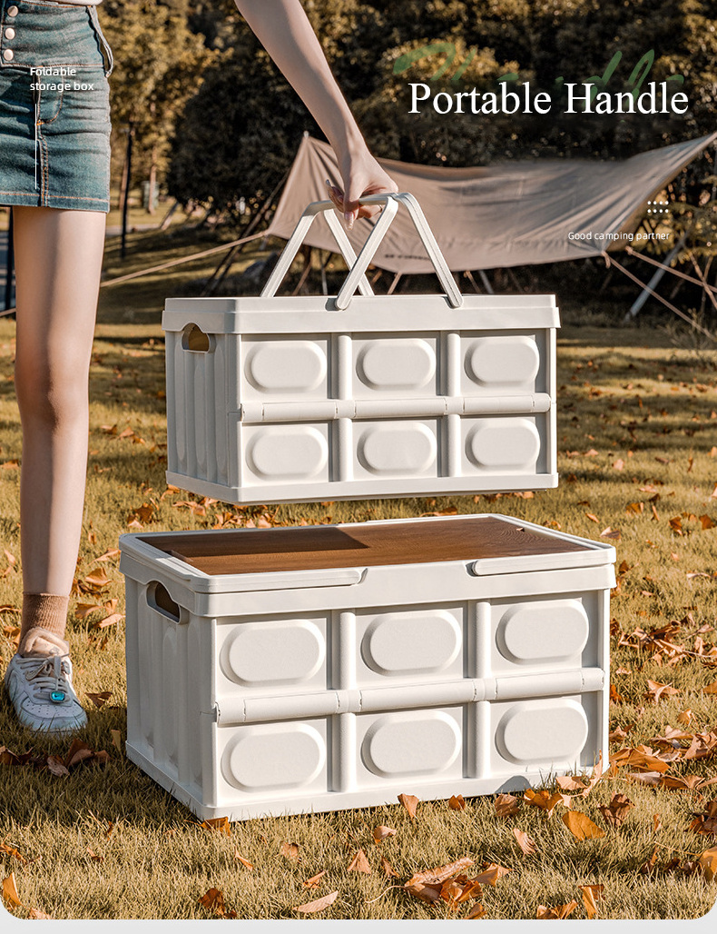 Best Selling Modern White Plastic Foldable Outdoor Storage Box Eco-Friendly PC Material Small Organizer for Condiments