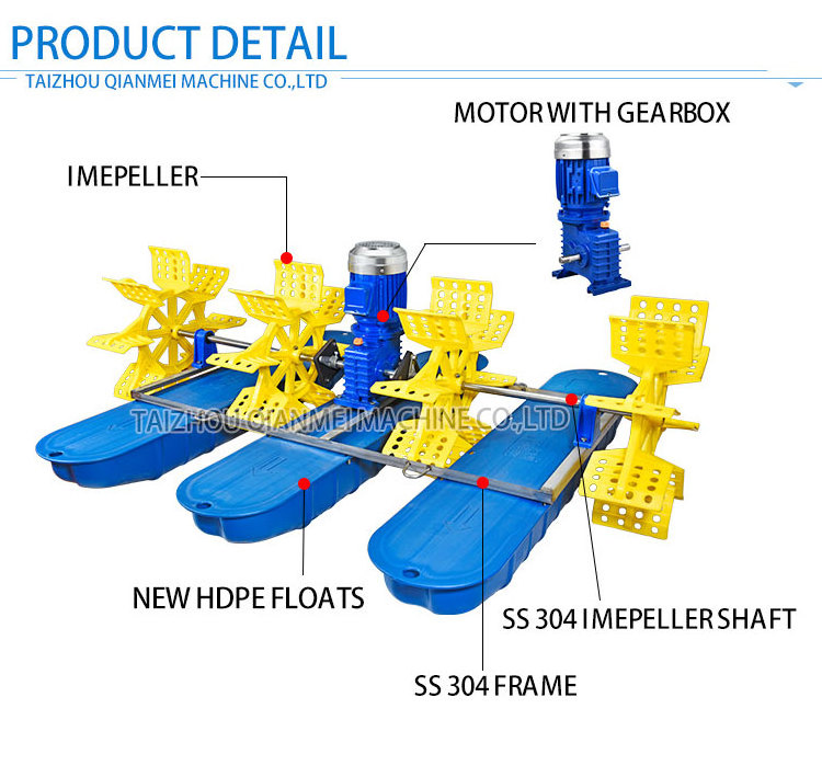 Paddle Wheel Aerator 2hp Floating Aeration Fish Pond Paddle Wheel Aerator