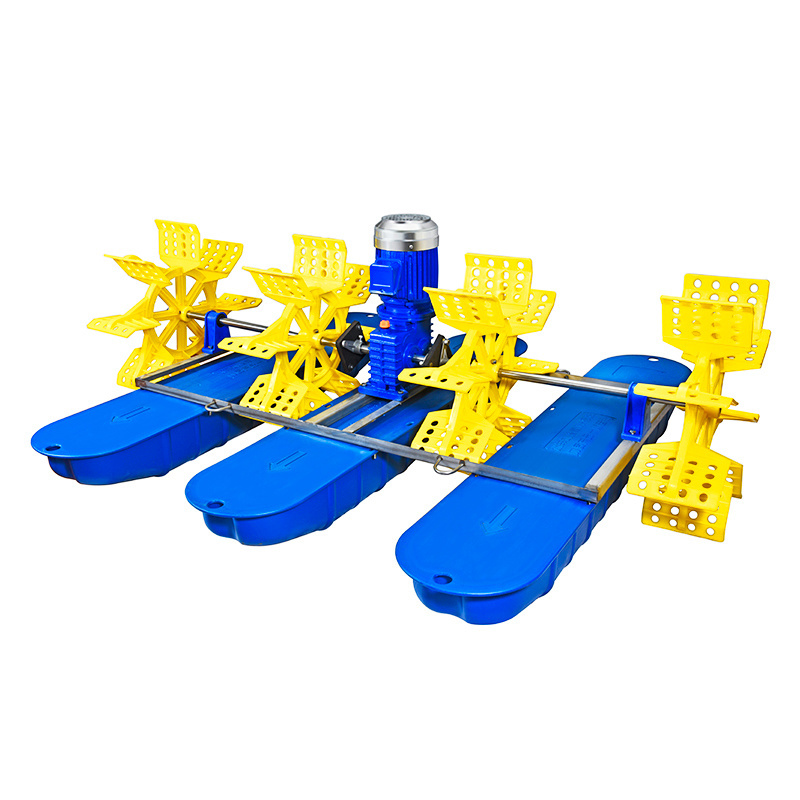 well-design paddle wheel aerator 2HP fish farm fish pond aerator hdpe floats shrimp farming machine