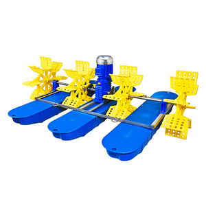 well-design paddle wheel aerator 2HP fish farm fish pond aerator hdpe floats shrimp farming machine