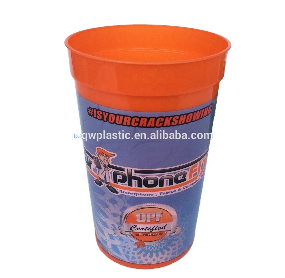 BPA FREE 32OZ plastic stadium cup with full color printing