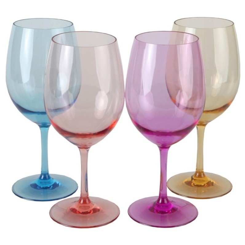 Lily's Home 200ml Plastic Wine Glasses, Made of Shatterproof PS Plastic and Ideal for Indoor and Outdoor Use, Reusable