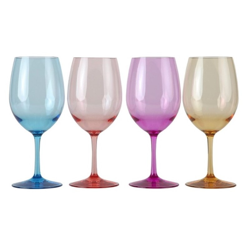 Lily's Home 200ml Plastic Wine Glasses, Made of Shatterproof PS Plastic and Ideal for Indoor and Outdoor Use, Reusable