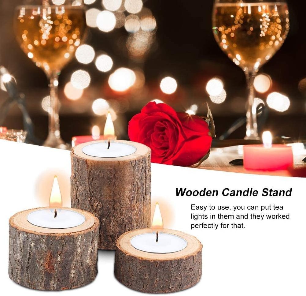 Personalized Wooden Tea Light Candle Holders Wooden Votive Tealight Holder for Wedding Valentine's Day Centerpieces