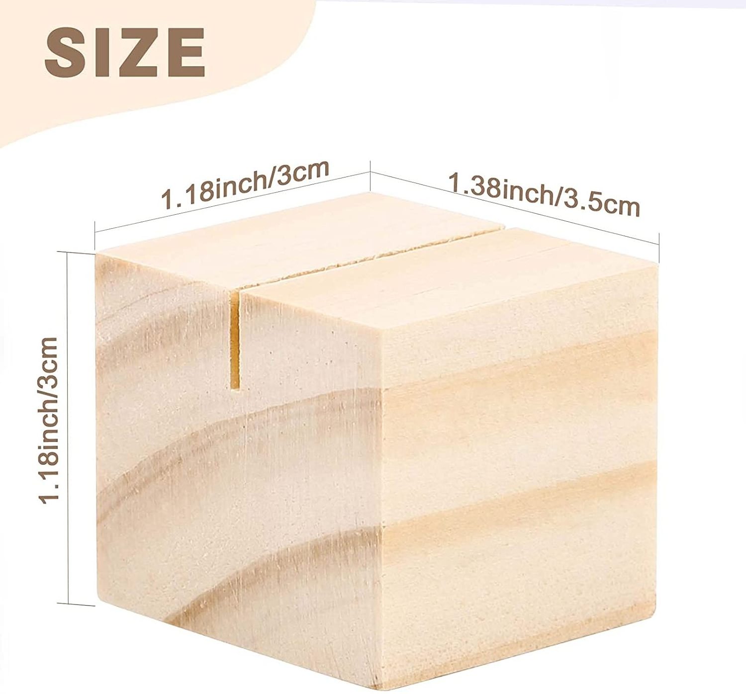 24 Pack Wood Place Card Holders Wooden Menu Sign Holder Table Numbers Card Display Stand for Wedding Dinner