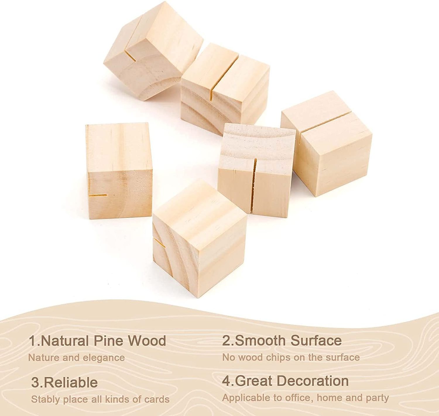 24 Pack Wood Place Card Holders Wooden Menu Sign Holder Table Numbers Card Display Stand for Wedding Dinner