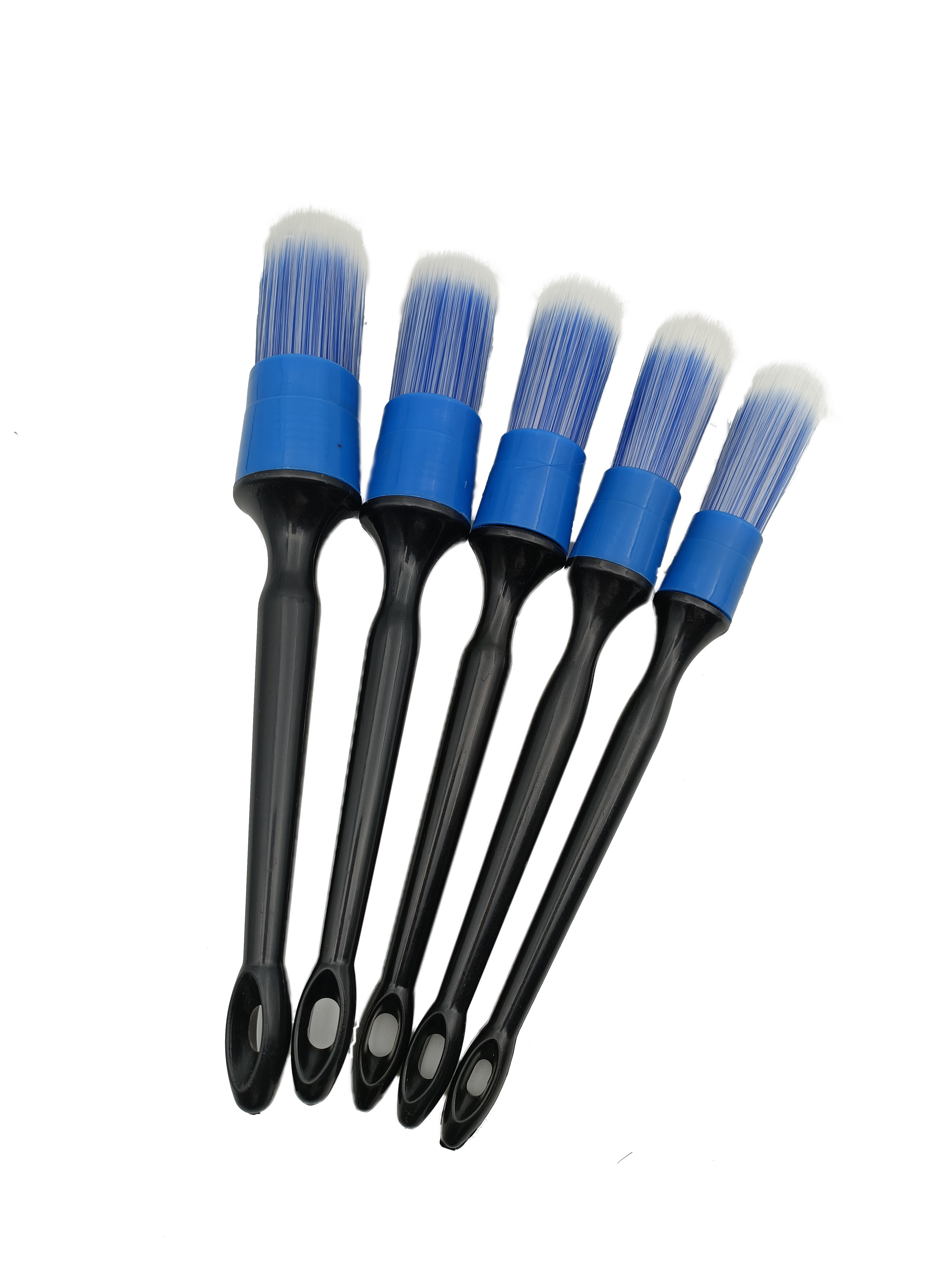 5 Different Sizes Automotive Detail Brushes with Taper Filament Plastic Handle for Car Washing and Car Care