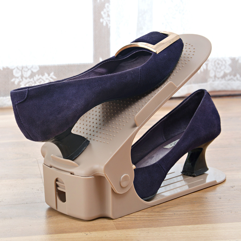 adjustable shoe rack home Space saving high-heeled shoes storage holder for gym shoe sneaker sandal slipper holder