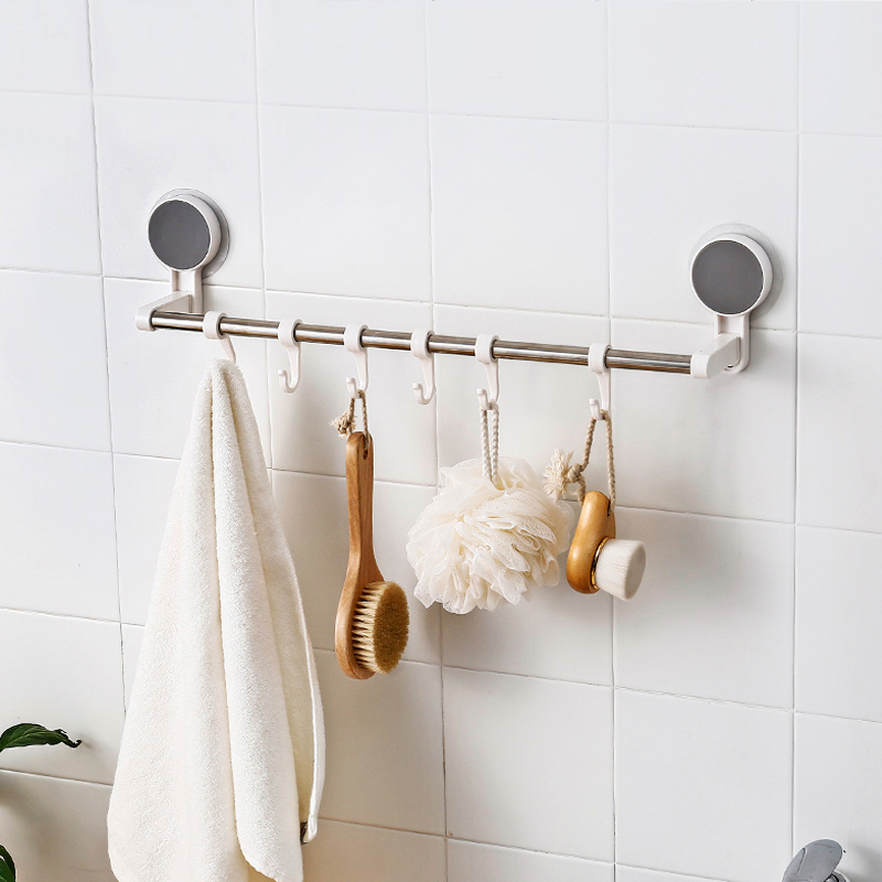 Single towel bar wholesale double poles wall mounted stainless steel bathroom adhesive double  towel racks