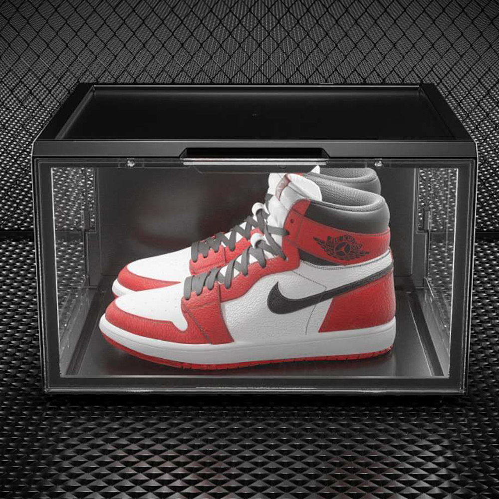 sneaker box led Transparent plastic sneaker Box with led light For Shoe Storage magnetic shoe box storage