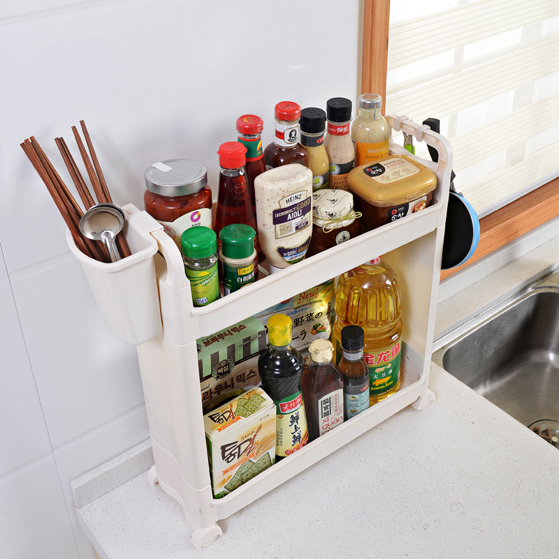 New products 2 tier slim kitchen drain basket bathroom shower caddy shelf organizer holder corner storage rack shelf for home