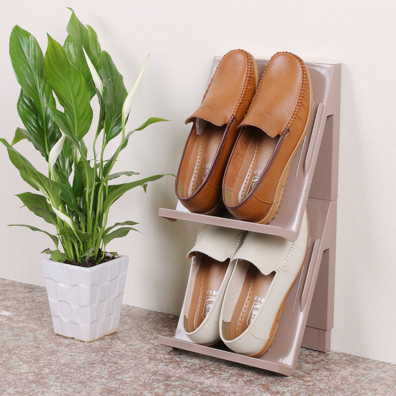 Factory fast Sell Wholesale Stackable Double Side Living Room Thick Plastic Magic Shoe Plastic Rack  Shoe Organizer  Stand Shelf