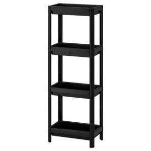 IKE style removable plastic corner shelf living room Storage bathroom shelf kitchen rolling trolley cabinet with wheel