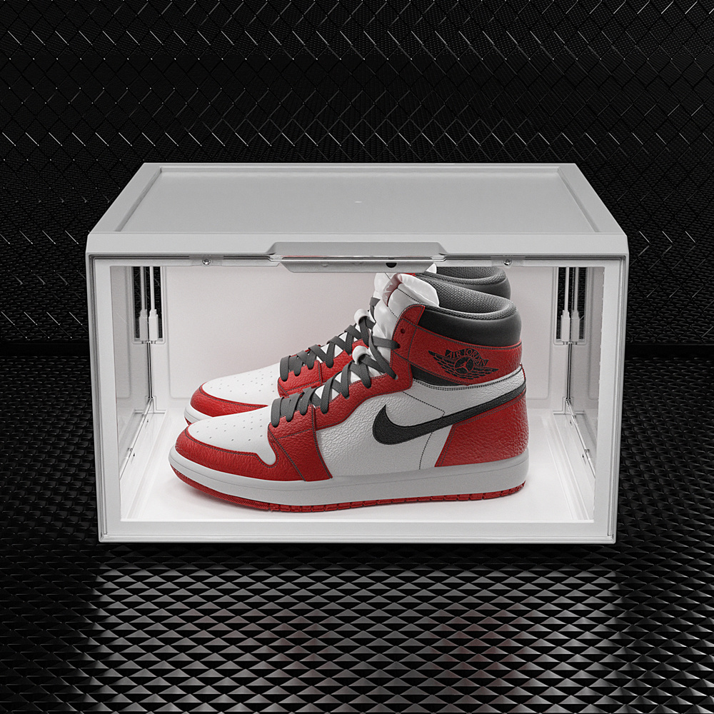 sneaker box led Transparent plastic sneaker Box with led light For Shoe Storage magnetic shoe box storage