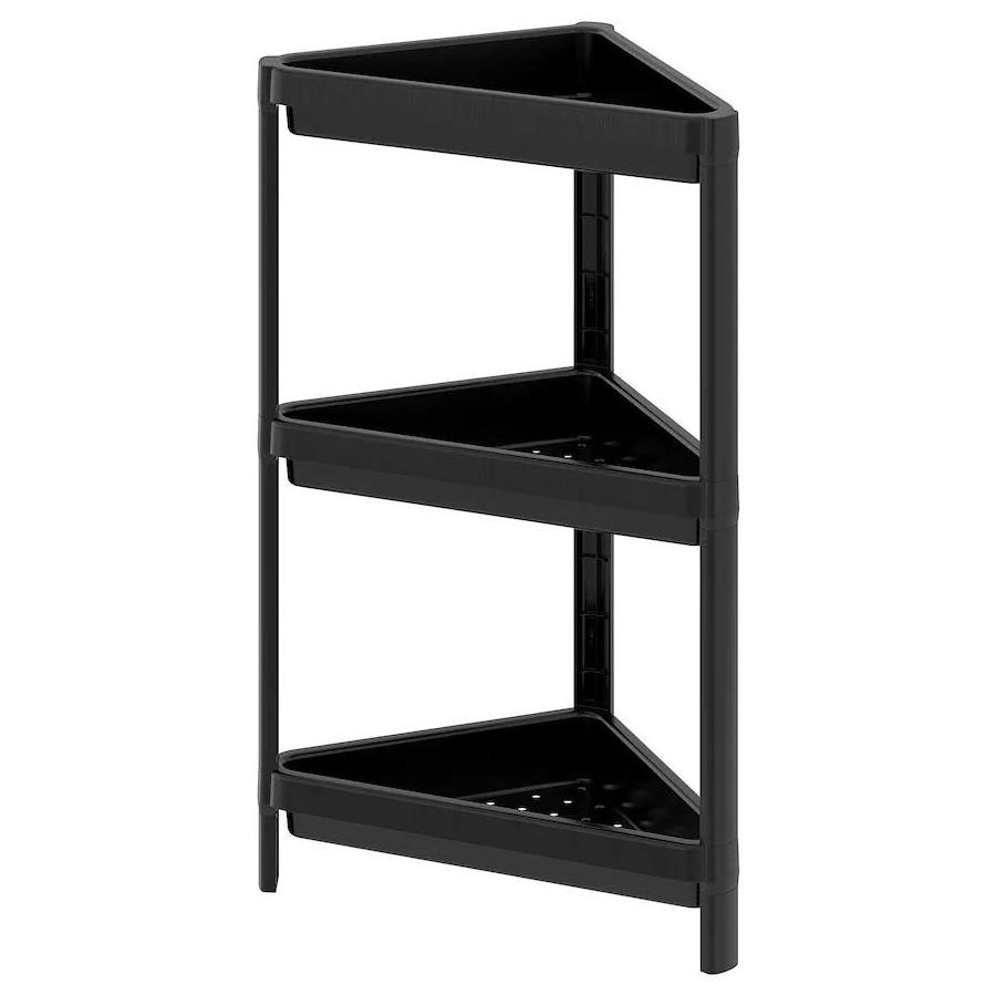 4 Tier Durable ABS Bathroom Shelving Unit with Wheels Slim 3-Tier Corner Storage Rack Platform Structure REACH Certified