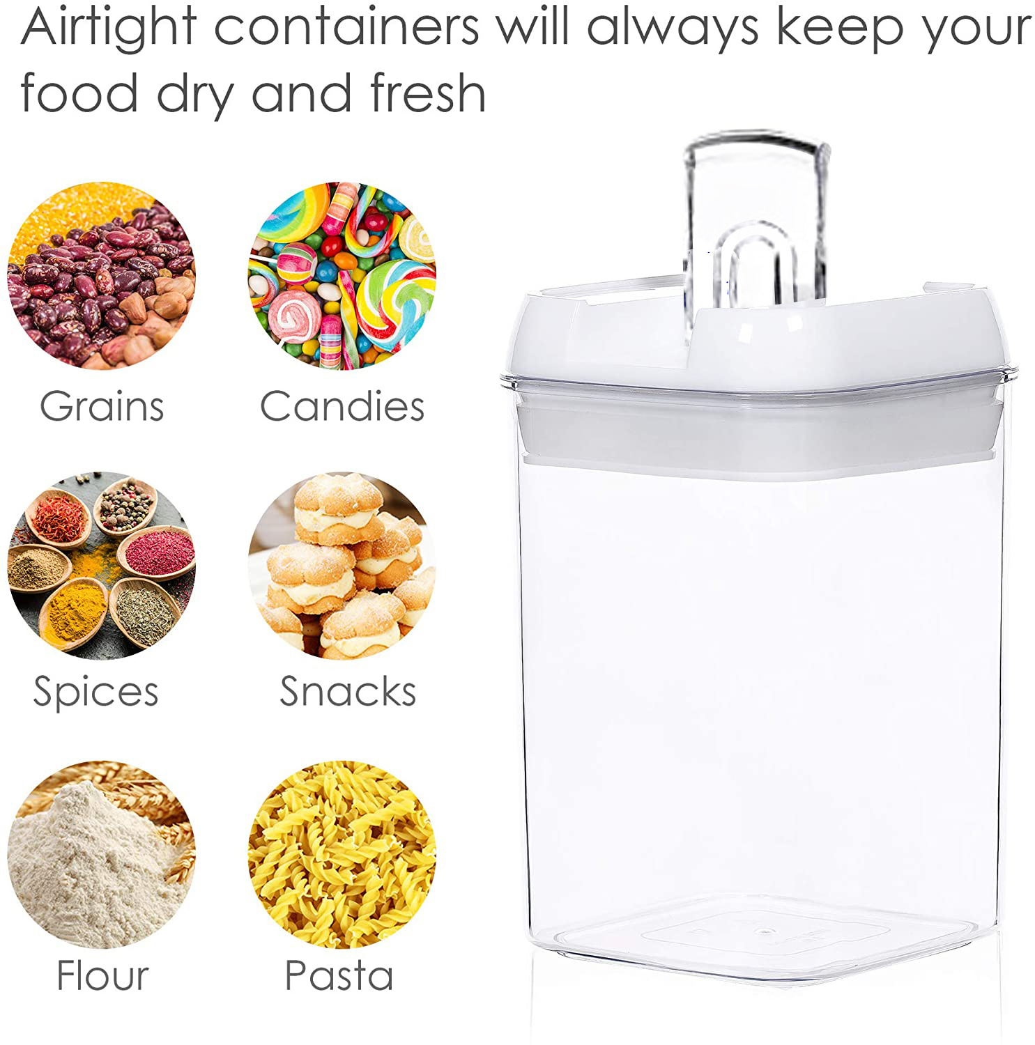 BPA free stackable food clear storage bins with lids set airtight round clear pantry storage container pantry organizer