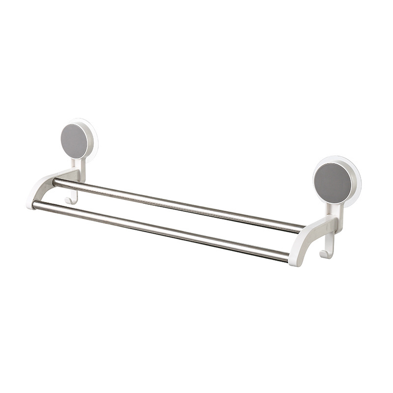 Single towel bar wholesale double poles wall mounted stainless steel bathroom adhesive double  towel racks