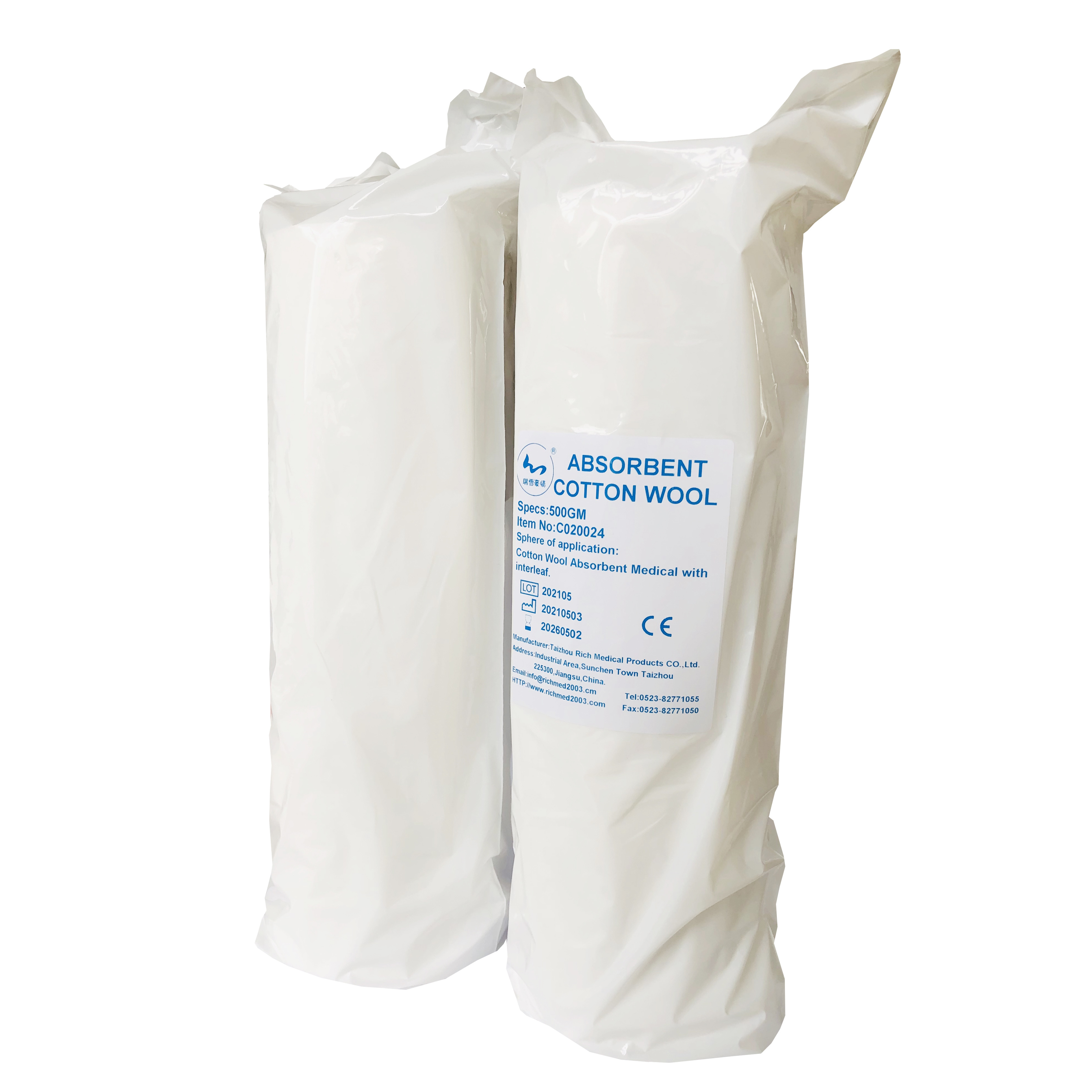 Surgical Medical Absorbent Hydrophilic 100% Sterile Cotton Wool Roll 25g,50g,250g,500g Product CE EOS Ce Approved Ce Conformity