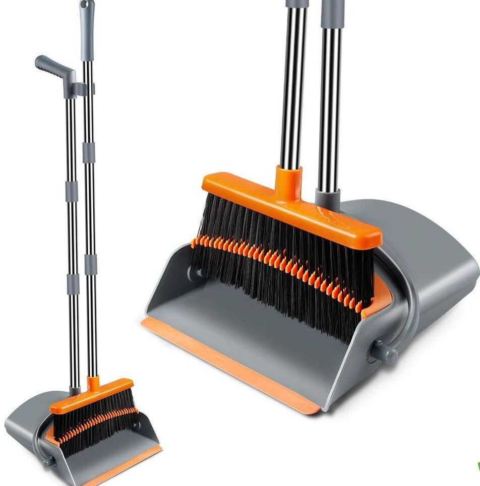 Best Seller metal pole Long Handle plastic Broom And Dustpan Set