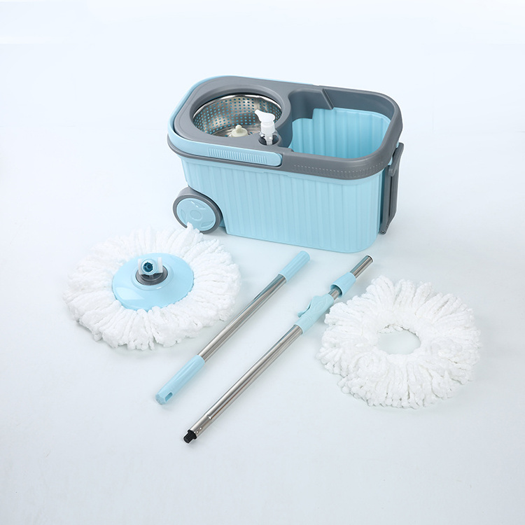 Handle Removable Spin dry magic wash Mop water Flat Cleaning Hands Free Mop with Detachable Bucket