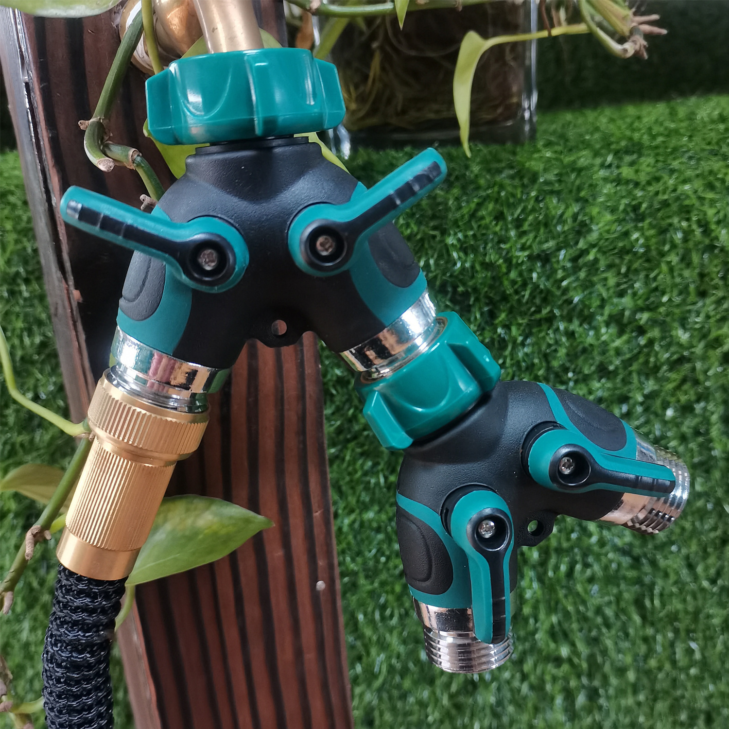 Two way heavy duty hose splitter 2 way garden faucet hose y splitter