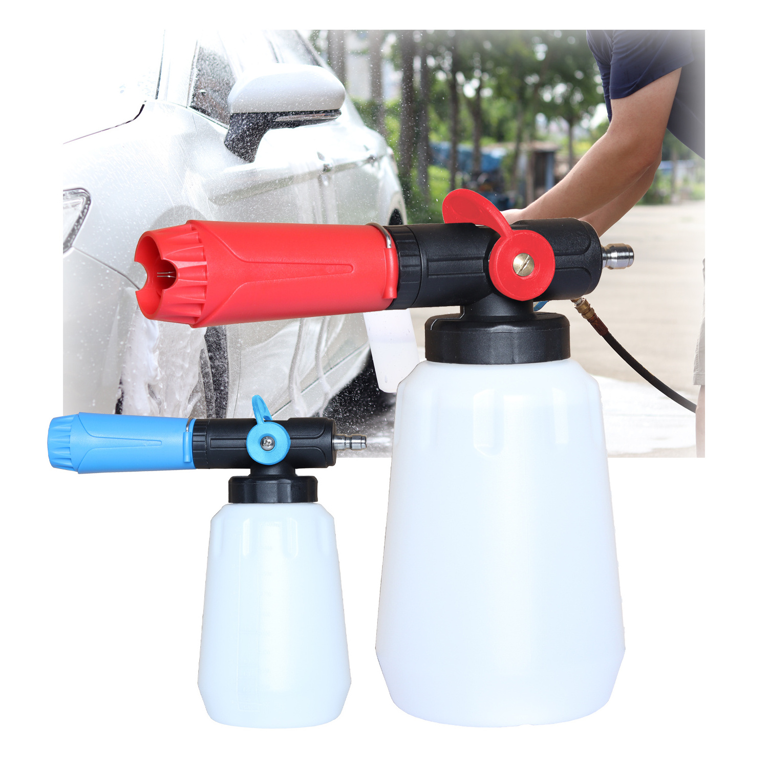 soap sprayer car wash hand foaming foam clear  cannon injector spray hose bottle