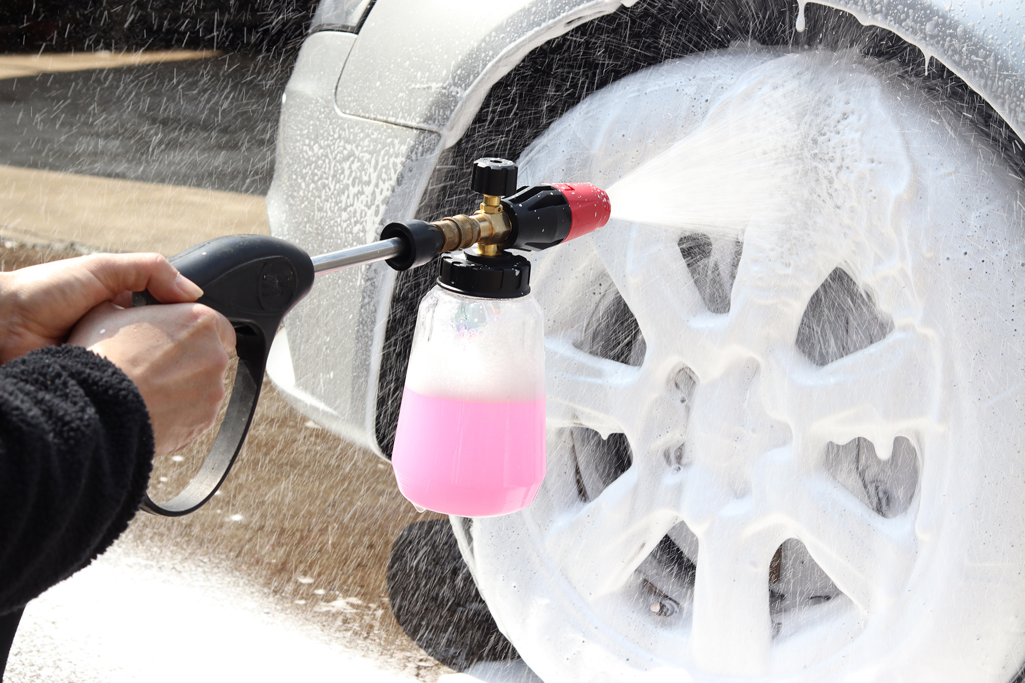 high pressure washer foaming spray for car pink foam lance  foam canon car wash