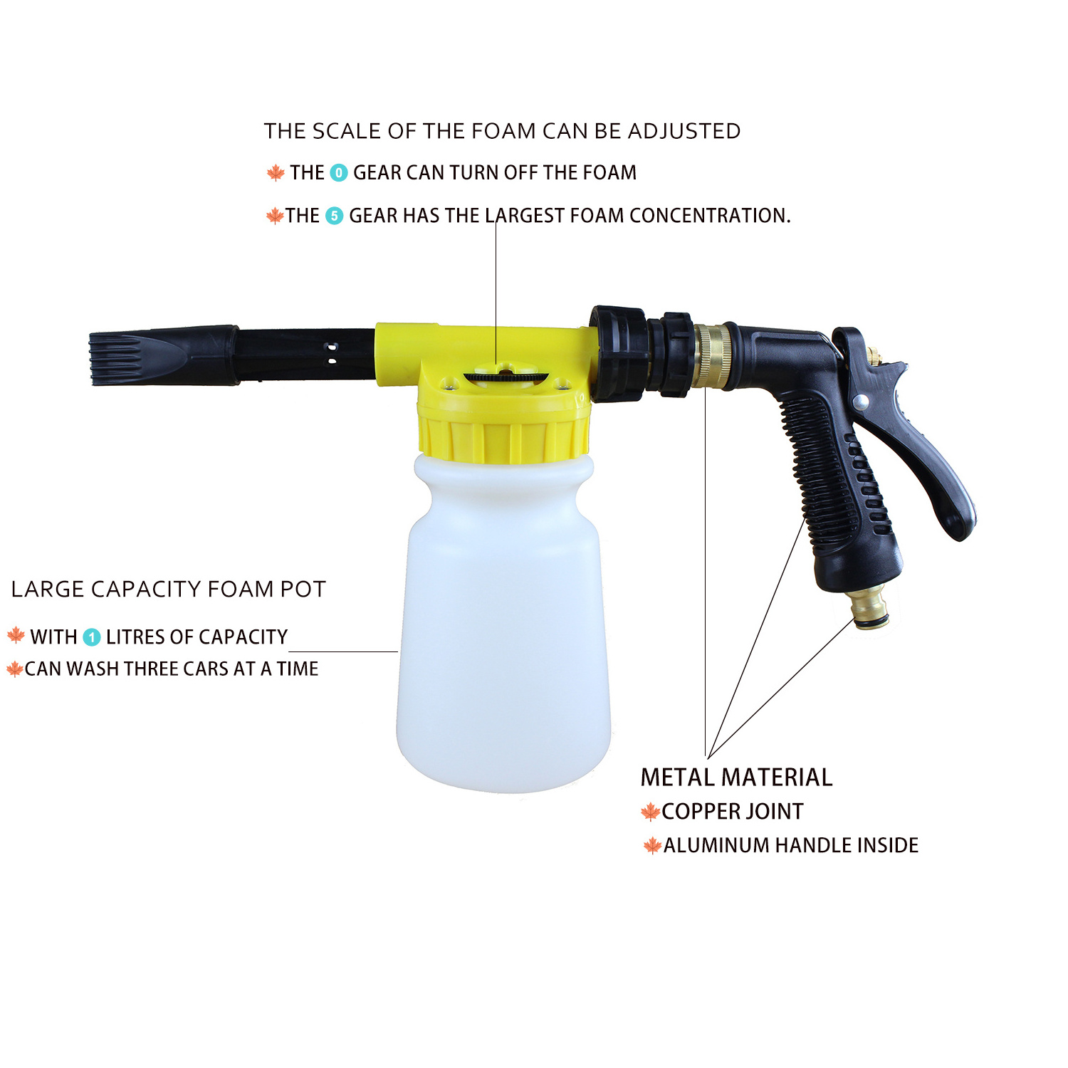 household 1L cleaning  pressure washer foam cannon